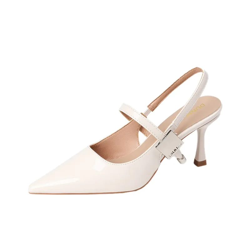 Dunnu Slim Heel High Heels 7CM Women's Nude-38