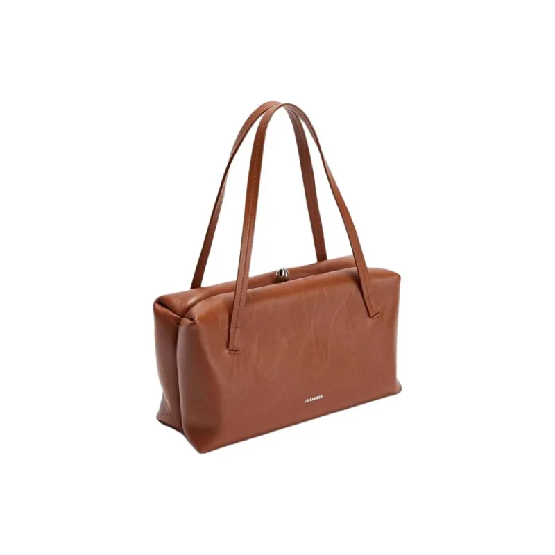 JIL SANDER Goji Cow Leather Handbag, Shoulder Bag Trumpets Women's Brown-1