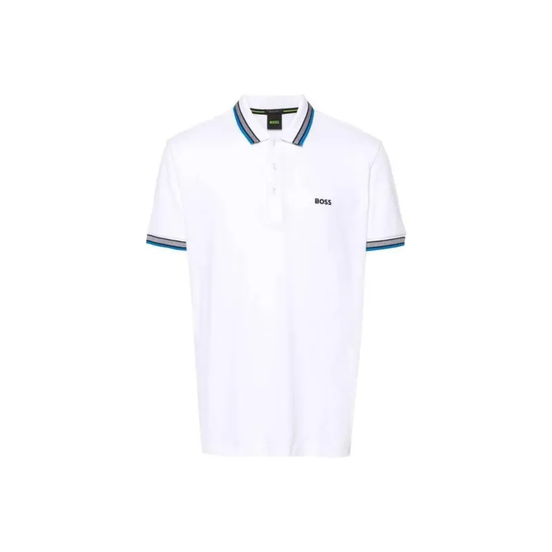 HUGO BOSS Logo Embroidered Short Sleeved Polo Shirt-0