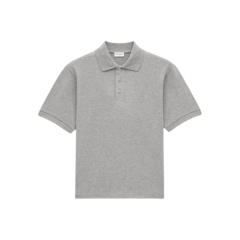 SAINT LAURENT Logo Embroidered Polo Shirt-0
