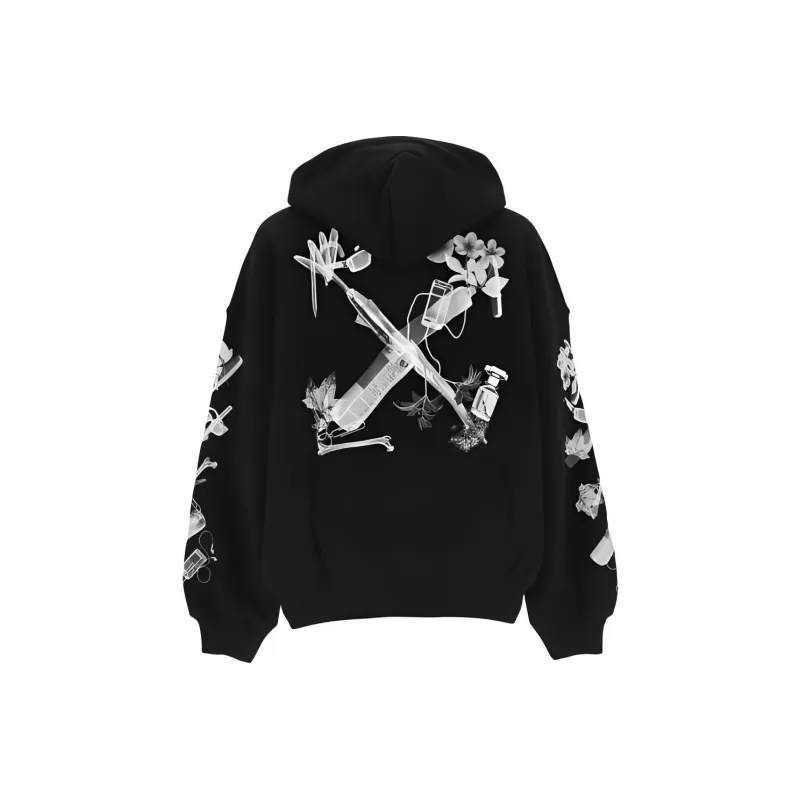 OFF WHITE Logo Printed Drawstring Hoodie-1