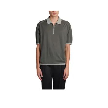 EMPORIO ARMANI Logo Patch Half Zip Polo Shirt