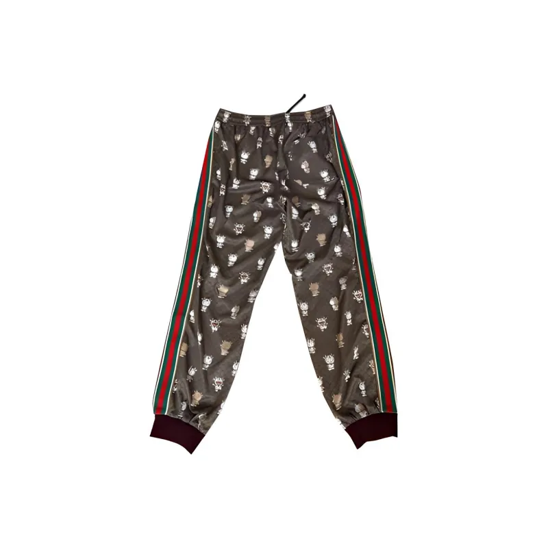 GUCCI Knitted Sports Pants Men's Brown-1