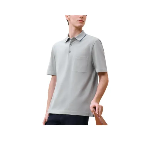 HERMES Polo Shirt Men's Light Gray