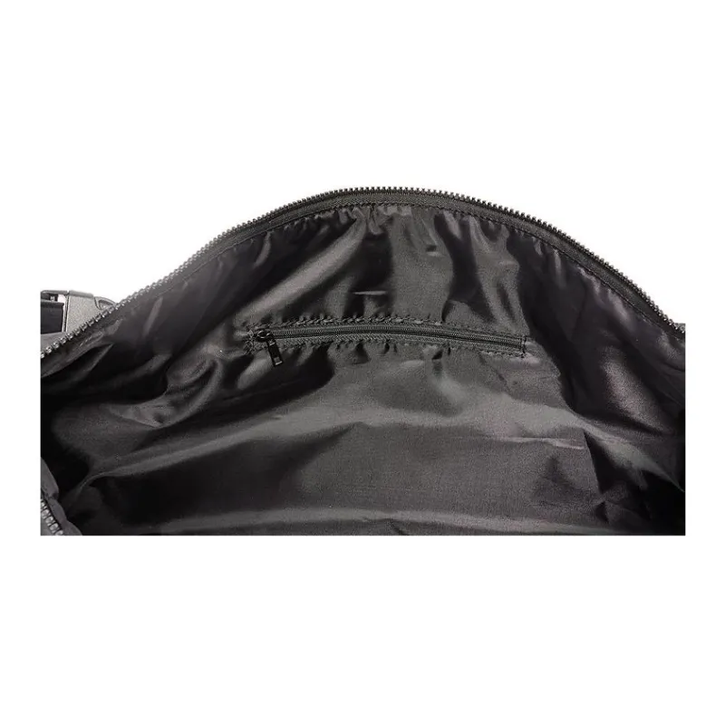 Three Blessings Fabric Dumpling Bag, Shoulder Bag, Crossbody Bag Medium Size Unisex Black/Gray-5