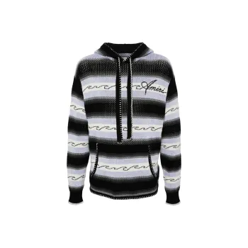 AMIRI Wave Baja Striped Knitted Hoodie