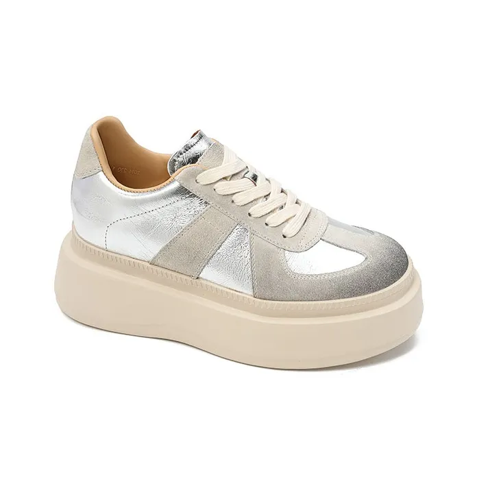 VCA Skateboard Shoes Women's Low Top Silver-1