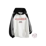 White Heather Gray & Black Sleeves[Fleece-Lined]