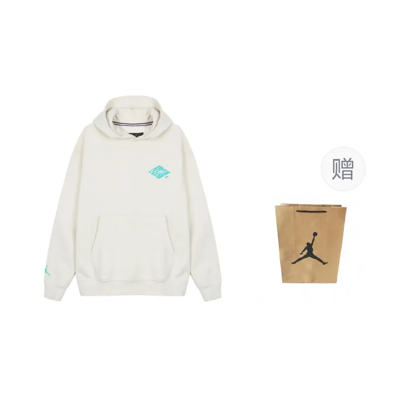 Jordan Sweatshirt Unisex Light White Shopping Bag Included-0