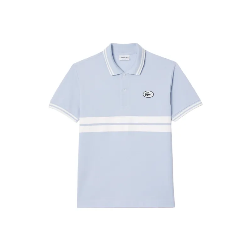 LACOSTE Polo Shirt Men's Light Blue/White-0