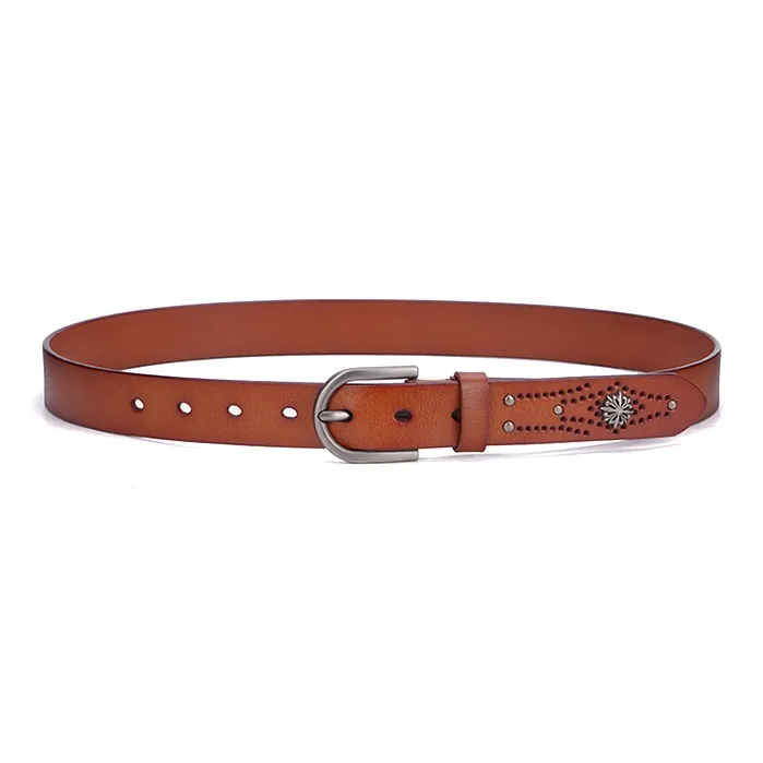 YUZHAOLIN Cow Leather Belts Unisex Width 2.8CM-3