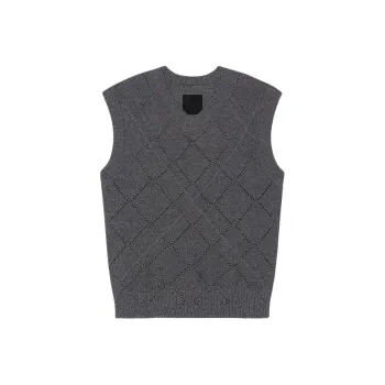 Givenchy Cropped Sweater In Wool Sweater Men's Medium Gray