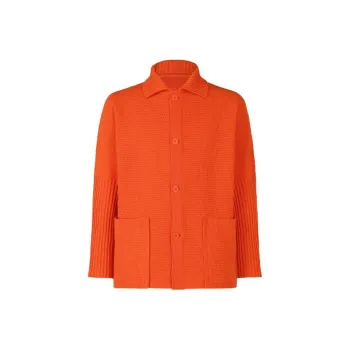 Homme Plissé Issey Miyake Rustic Knit Knitwear Men's Orange