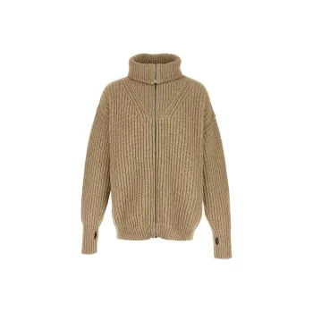 Lemaire Zip Up Ribbed Knitted Cardigan