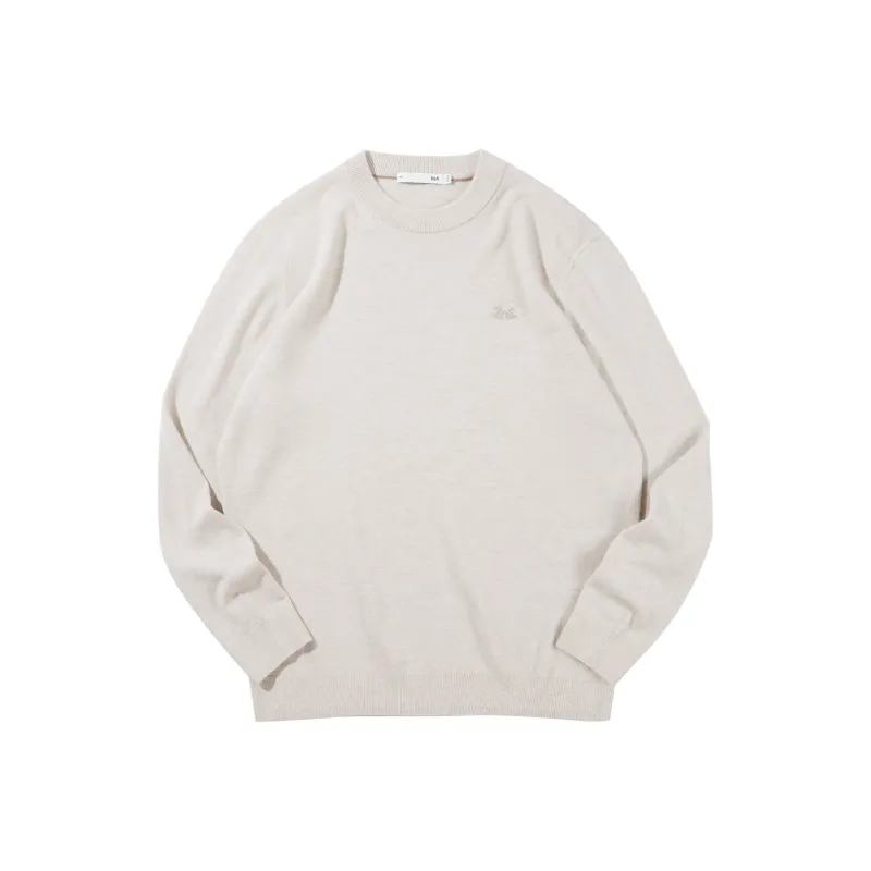 HLA Full Sheep Wool Embroidered Print Comfortable Long Sleeved Knitwear Men's-12