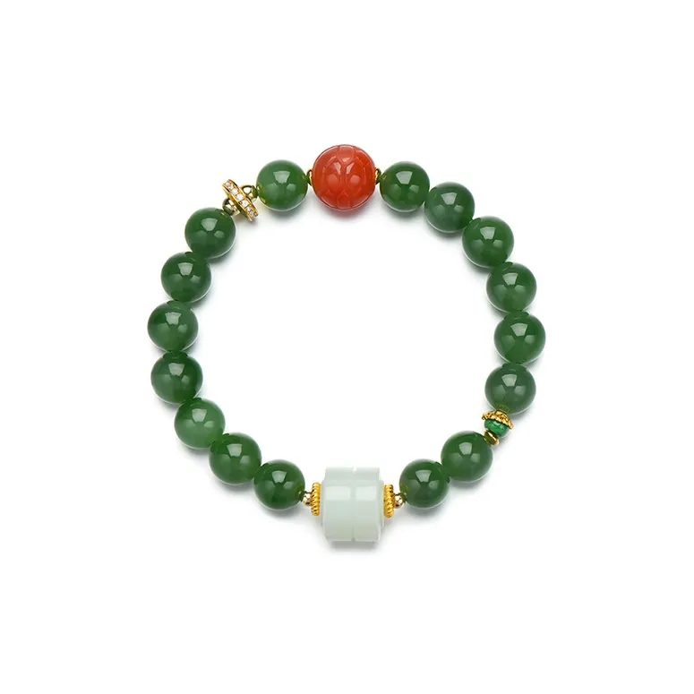 Long Fu Hetian Jade Bracelets Jasper Women's-4