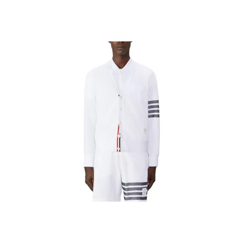 THOM BROWNE 4 Bar Cotton Cardigan