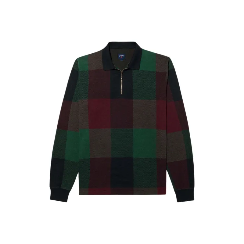 NOAH FW24 Polo Shirt Unisex Marine Blue/Burgundy/Green-0