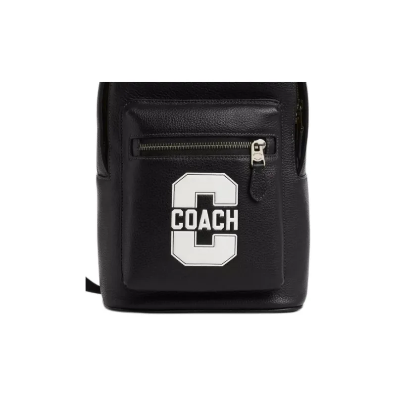 COACH West Calfskin Sling Bag, Fanny Pack Trumpets Men's Black-3