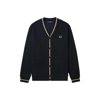FRED PERRY Logo embroidered Button up Cardigan