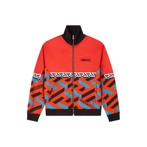 VERSACE Jackets Men Orange Red