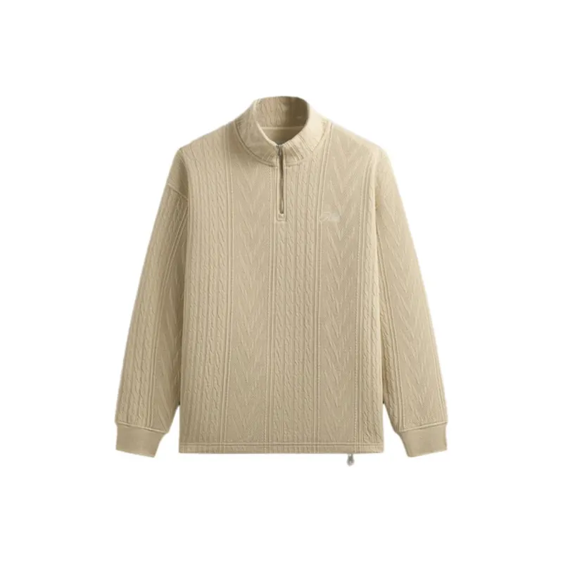 KITH Cable Fleece Quarter Zip Sweatshirt Men's Ecru-0
