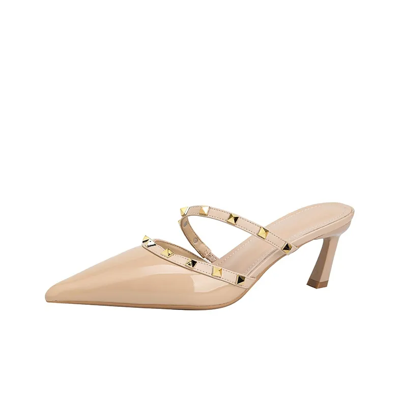 YAFEI XUANYU Rubber Sole Stud Closed Toe Slippers Women's-14