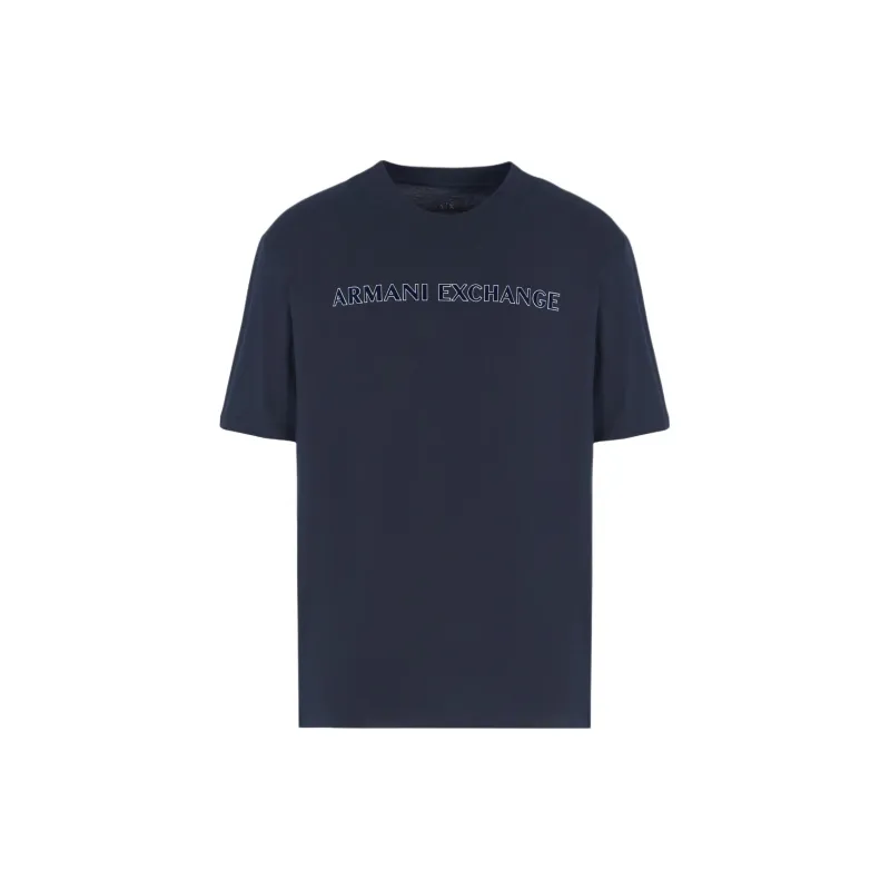 ARMANI EXCHANGE Flocked-logo Cotton T-shirt-0