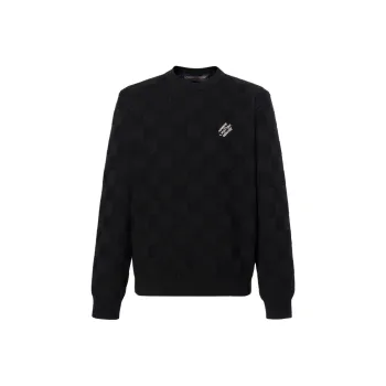LOUIS VUITTON Embellished Wool Damier Pullover