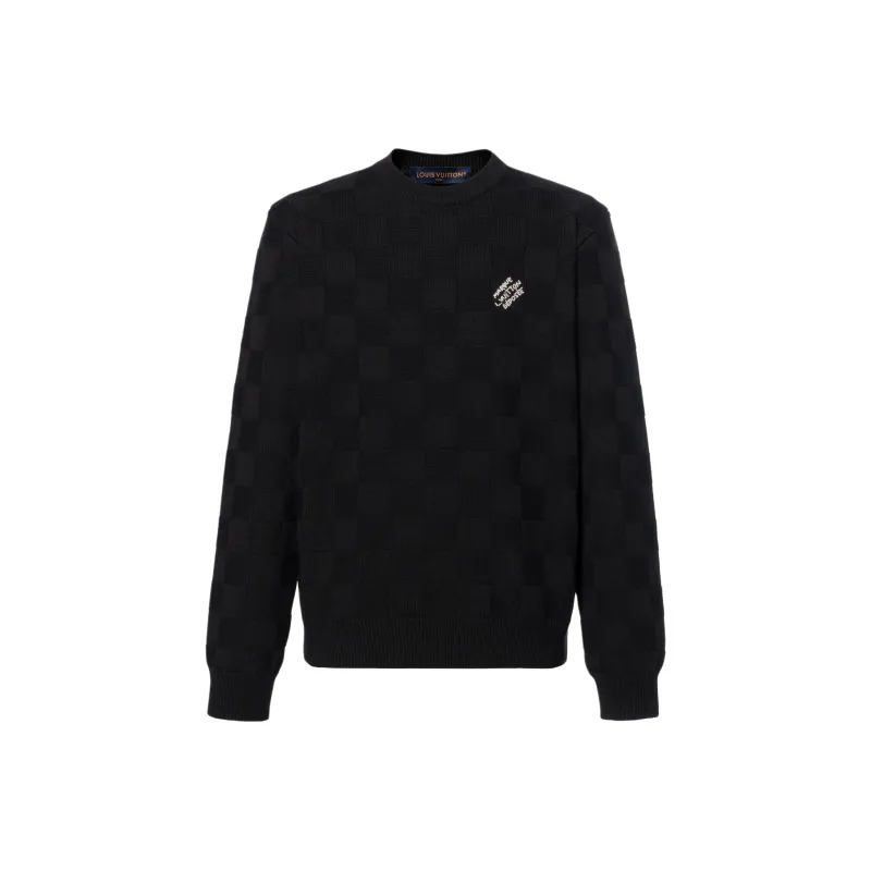 LOUIS VUITTON Embellished Wool Damier Pullover-0