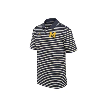 JORDAN Michigan Wolverines Primetime Victory Striped Men's JORDAN Dri FIT College Polo