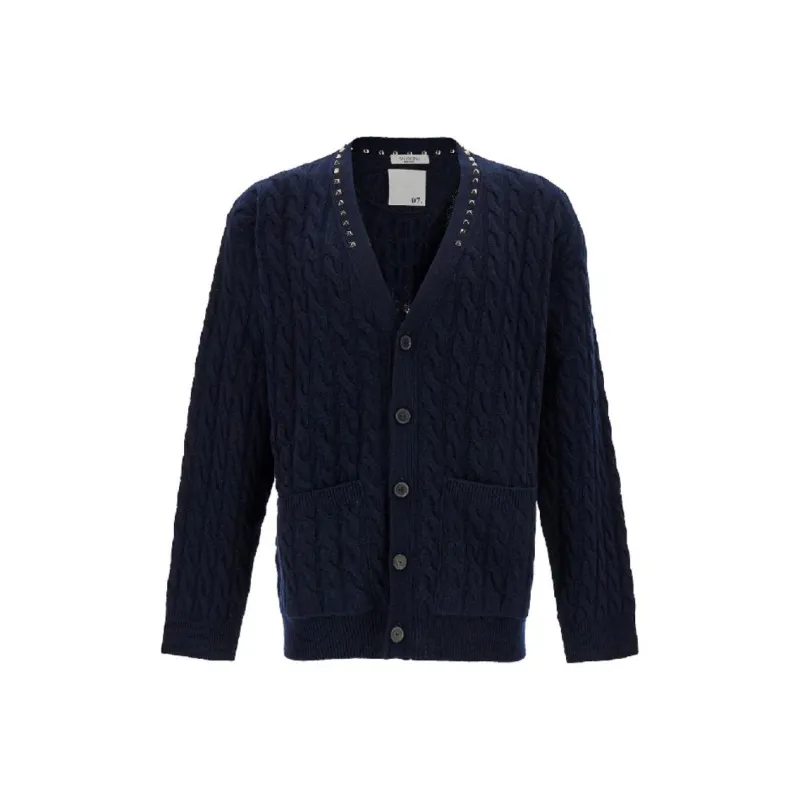 Valentino Stud Detailed V Neck Cardigan-0