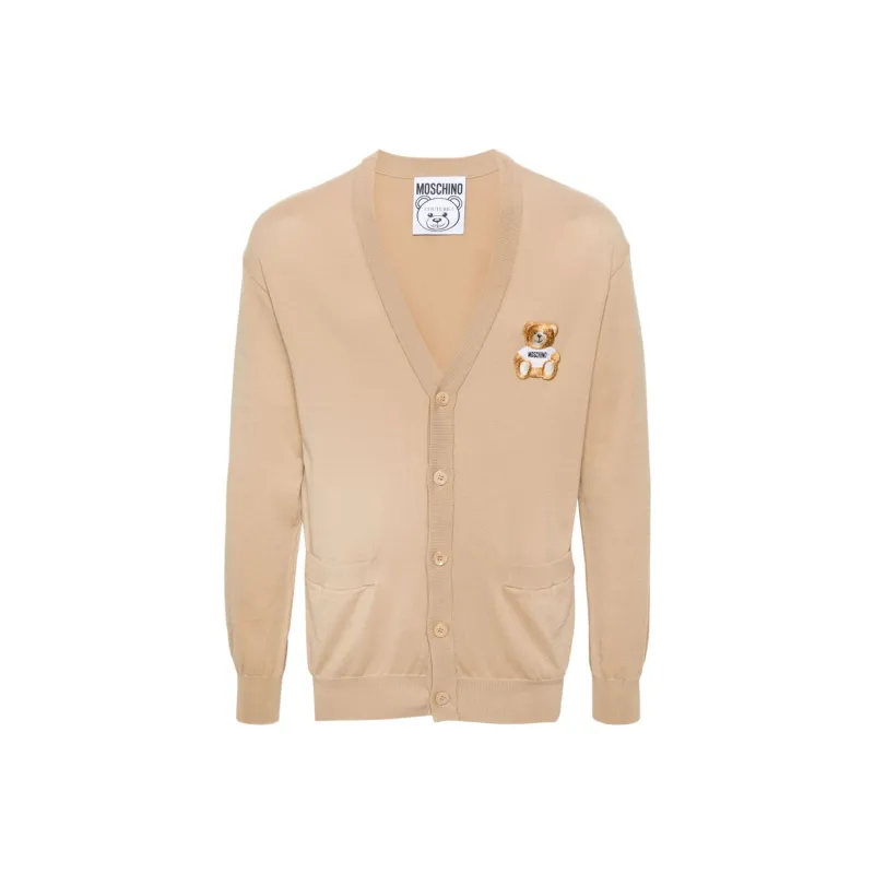 MOSCHINO Teddy Bear Motif V-Neck Cardigan-0