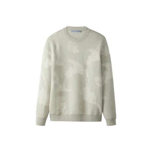 HLA Runway Same Style Crew Neck Abstract Pattern Fashion Warm Soft Knitwear Men's