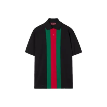 GUCCI Stripe Detailed Polo Shirt