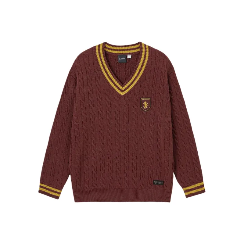 GU Harry Potter Collaboration Sweaters Men BurGUndy-0