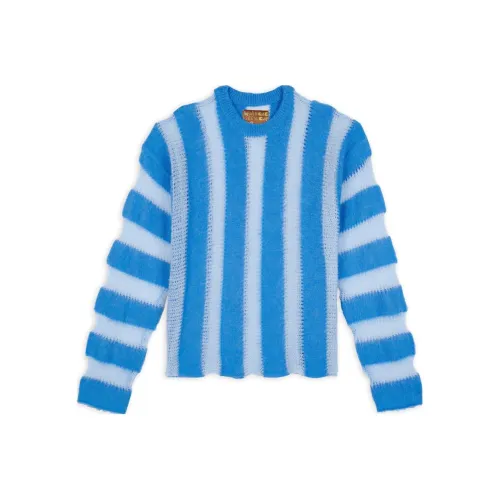 Brain Dead FUZZY THREADBARE SWEATER Sweater Unisex Light Blue