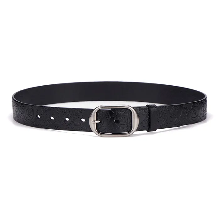 YUZHAOLIN Cow Split Leather Belts Unisex Width 2.8CM-0