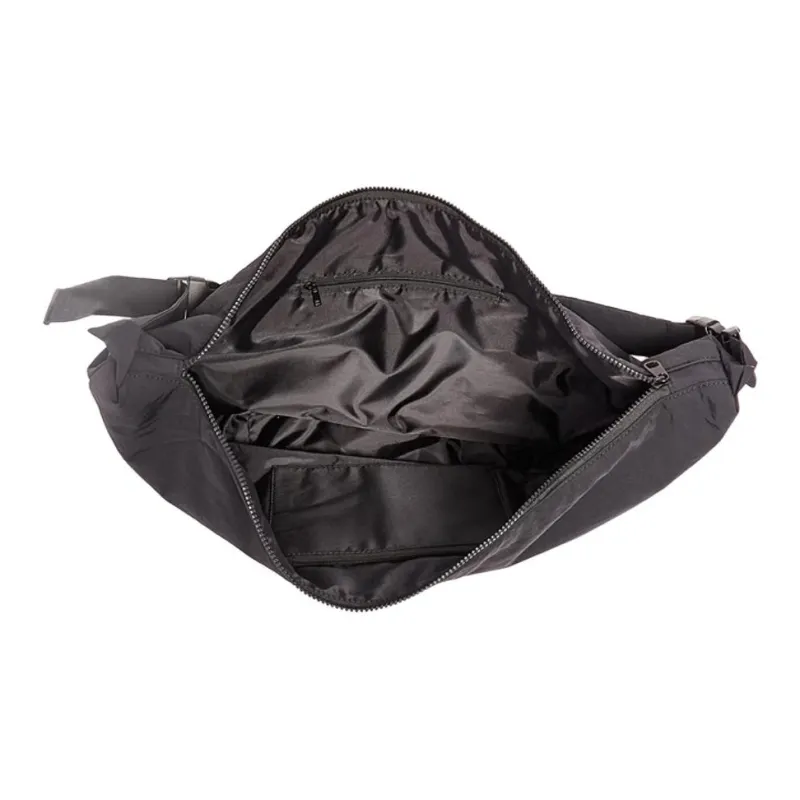 Three Blessings Fabric Dumpling Bag, Shoulder Bag, Crossbody Bag Medium Size Unisex Black/Gray-4
