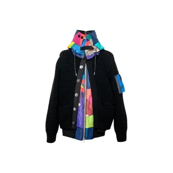 KAWS X Sacai Nylon Twill Wool Knit Blouson