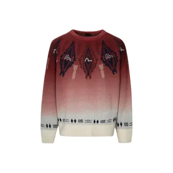 EVISU 2024 Fall And Winter Knitwear Men Burgundy