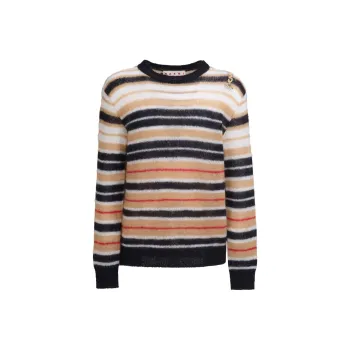 MARNI Striped Brushed Mohair Sweater