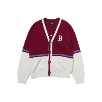 MLB Varsity Boston Red Sox Cardigan Knitwear Unisex Red
