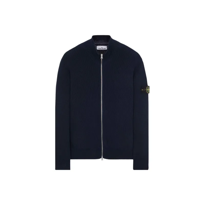 STONE ISLAND Compass badge Ribbed knit Cardigan-0