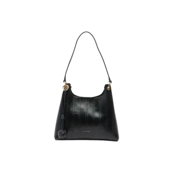 Three Blessings PU Crossbody Bag, Shoulder Bag Medium Size Women's Black/Khaki