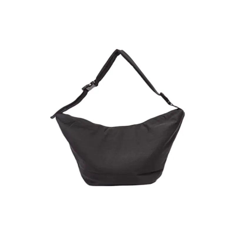 Three Blessings Fabric Dumpling Bag, Shoulder Bag, Crossbody Bag Medium Size Unisex Black/Gray-2