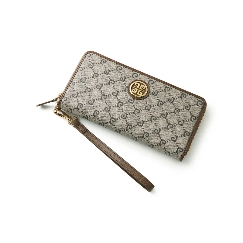 PIERRE CARDIN PVC Polyvinyl Chloride Clutch Regular Women's Khaki-1
