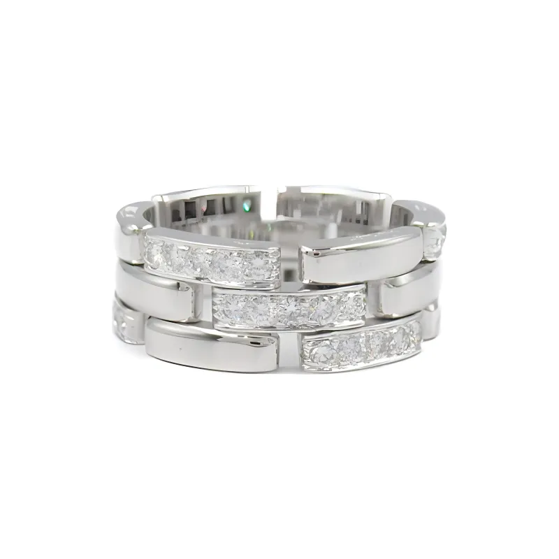 Cartier 2010s Pre-owned 18kt White Gold Maillon Panthère Diamond Ring-2