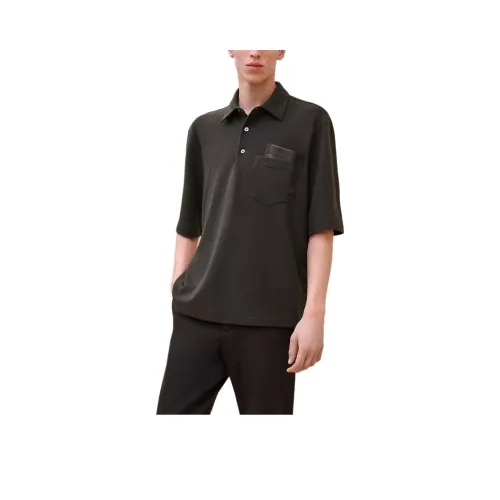 HERMES Polo Shirt Men's Dark Brown
