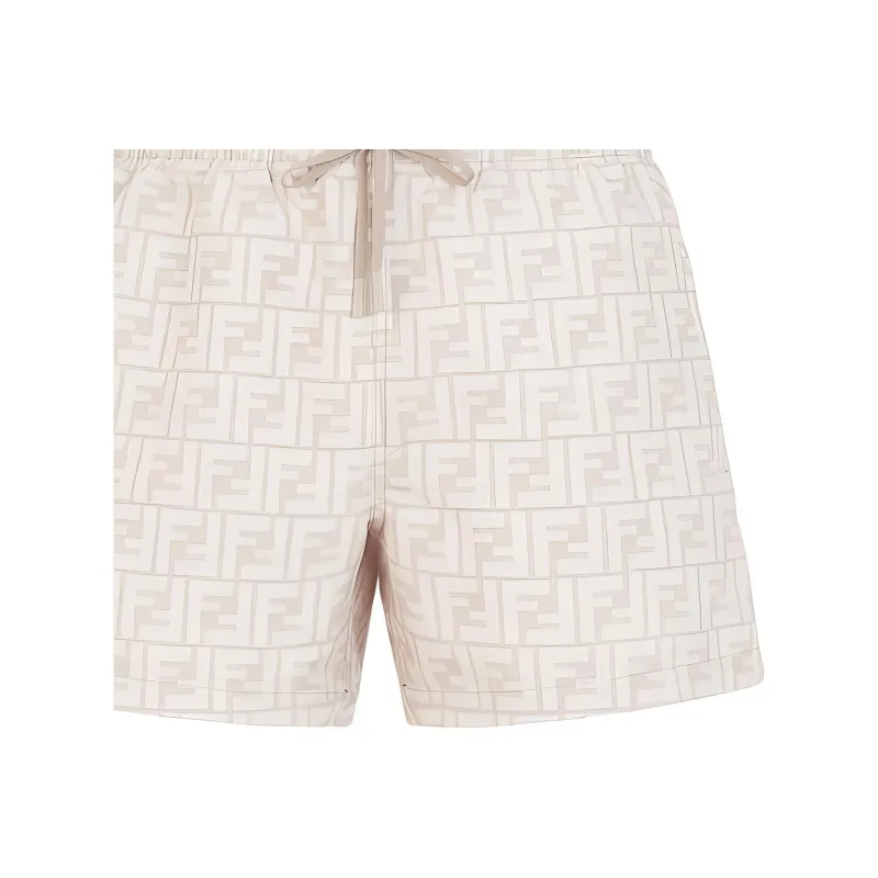 FENDI Ff Printed Drawstring Swim Shorts-4